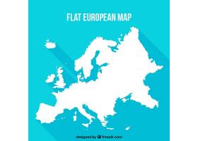 蓝色背景的平面欧洲地图_1115055