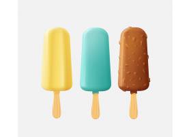 一套五颜六色的不同口味的冰棒冰淇淋_11053477