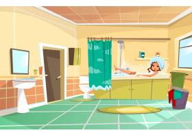 卡通美女在浴缸里洗澡_2238446