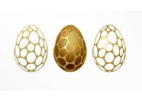 复活节贺卡带有复活节彩蛋的图像采用金_12590551