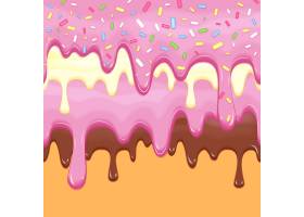 采用甜甜圈滴釉的抽象矢量背景糖果美味的_10603734