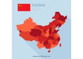 中国的地图红色的色调_2455157