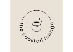 鸡尾酒休息室logo模板与最小的鸡尾酒杯_16393280