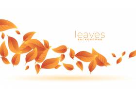 秋天绿色叶子落的背景设计_10314890