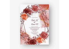 婚礼邀请的美丽的玫瑰色框架背景与米黄软的_16306254