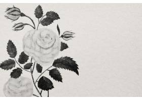 玫瑰壁纸刻在bw的手绘花_17228300
