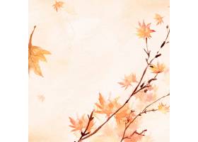枫叶边界背景传染媒介在橙色水彩秋天季节_17221673