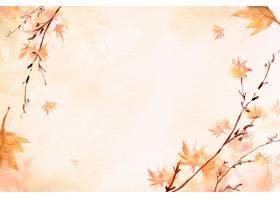 枫叶边界背景在橙色水彩秋天季节_17597748