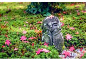 在Enkoji寺�R的雕象在秋♂天京都日本