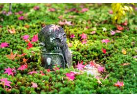 在Enkoji寺庙的雕象在秋天京都日本_1069560601