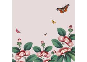 中国绘画以鲜花和蝴蝶壁纸为特色