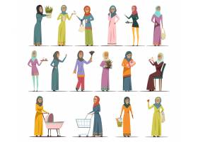 阿拉伯女人图标集