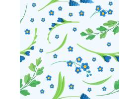 蓝色花朵开花无缝模式