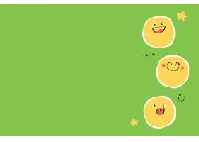 乱画emojis可爱的背景在绿色