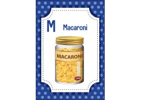 字母表Flashcard与信件M for Macaroni_16462013
