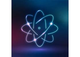 原子科学教育图标矢量霓虹灯数字图形