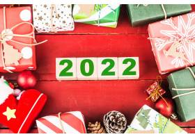 快乐新年2022圣诞2022圣诞礼物摆放在节日气