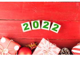 新年快乐2022圣诞2022圣诞礼物摆放在节日气
