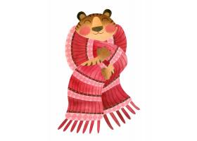 老虎被一条巨大的针织围巾包裹着象征着20_19922900