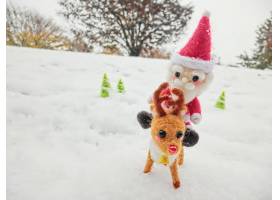 圣诞老人和驯鹿38,驯鹿红鼻子,横,圣诞老人,圣诞,雪国,驯鹿,圣诞