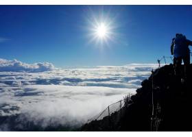 富士攀登和云海02,云海,蜘蛛,云,空,非常漂亮的景色,晴朗天气,视