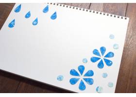 写生雨和鲜花,写生,笔记本,记事本,纸,画纸,波尔卡圆点,雨滴,可爱