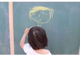 画女孩,孩子,女孩,制图,黑板,粉笔,幼儿园,小学生,涂鸦,教育性,58