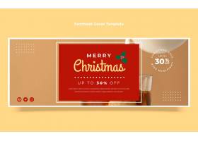平面圣诞社交媒体封面模板免费向量_19915448