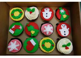圣诞节十二月蛋糕,杯形饼,12月,袜子,圣诞老人,圣诞老人,雪人,圣
