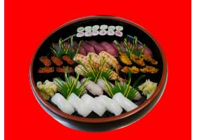少数寿司,什,宴会,寿司,江户时代,鱿鱼,鲔,金枪鱼卷,海胆,鲑鱼子,