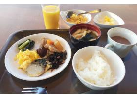 早餐,健康,橙汁,饭,大酱汤,鱼,早餐,炒鸡蛋,酒店,1421687