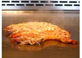 铁板烧,虾,餐厅,日本食品,晚餐,新鲜出炉,在烹饪过程中,烹饪,蒸汽