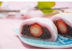 草莓大福,日本点心,春天,草莓,和,日本风格,甜点,套房,豆沙年糕,1