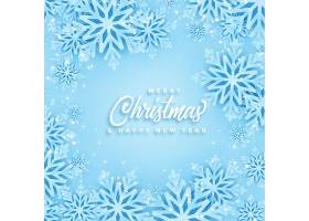 美丽的圣诞快乐和冬季雪花卡片设计_6215092