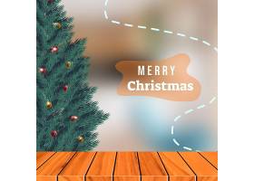 背景是装饰品圣诞树圣诞背景与杉木枝和_18805226