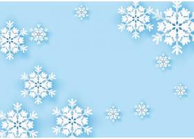 带蓝色背景的冬季雪花问候横幅冬季海报模板_19339096