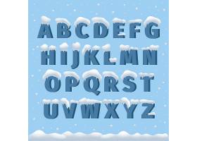 带雪的冬季矢量字母表字母abc冰冷字体_11054265