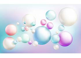 肥皂泡或不透明的彩色光泽球体在彩虹色散焦