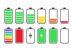 手机电池充电状态扁平符号设置自由向量