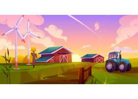 智能生态农业卡通插画