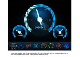 汽车仪表板带燃油指示转速表和彩色车速表