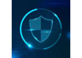 蓝色色调的Security shield网络安全技术