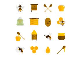 蜜蜂蜂蜜图标平集自由向量