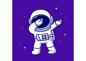 可爱的宇航员轻拍卡通图标插图太空科学图